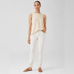 Eileen‎ Fisher Undyed Organic Cotton Denim High-Waisted Jeans Sz 2